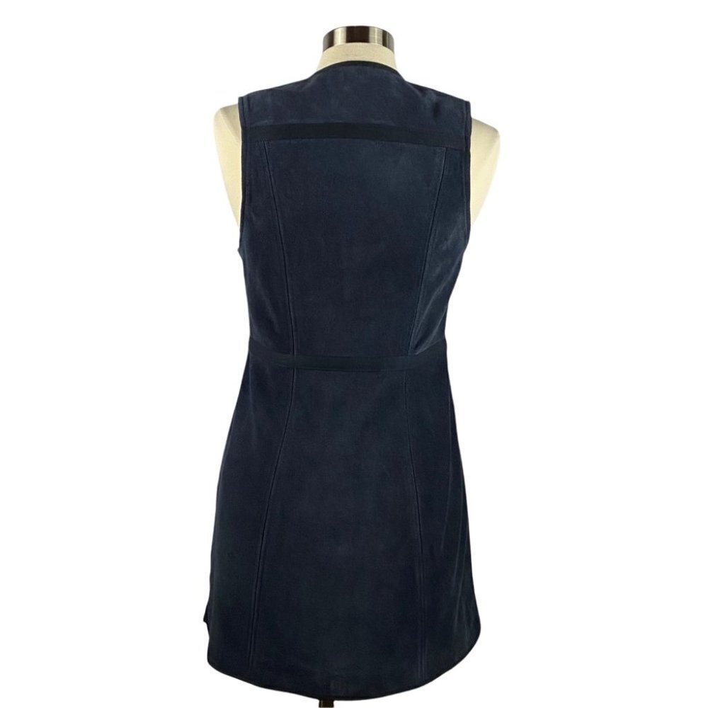 FREE PEOPLE Navy SUEDE Zip Dress / Tunic Top M - Picture 2 of 11